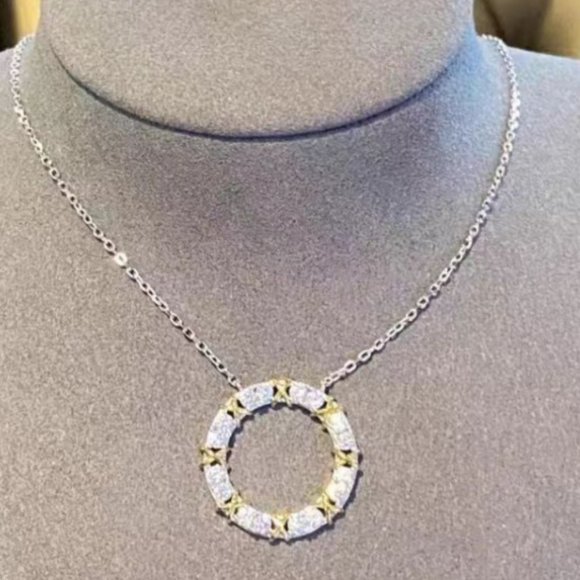 Zircon Flower Fork Necklace - Picture 5 of 7